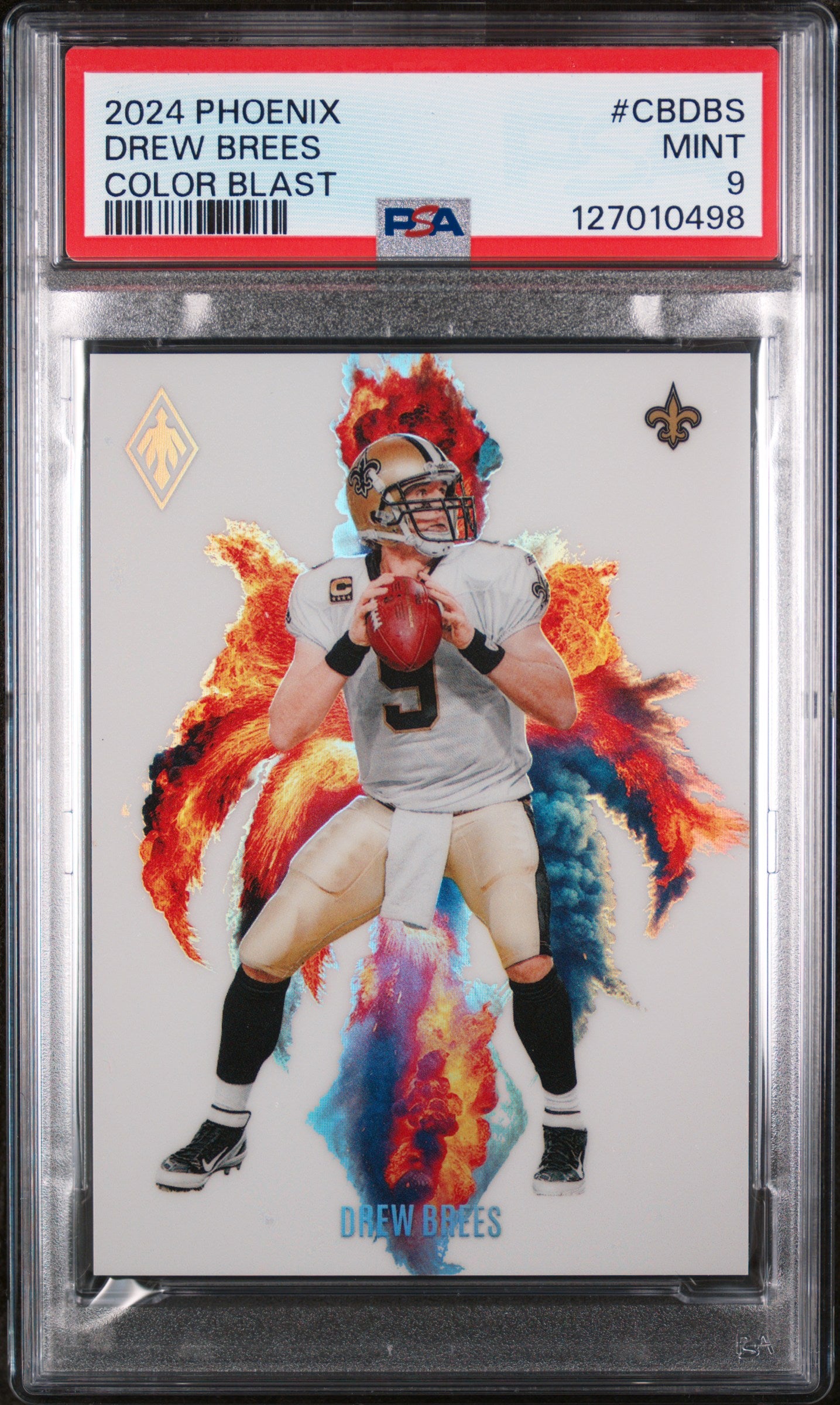 2024 Panini Phoenix Color Blast Drew Brees #CBDBS PSA 9