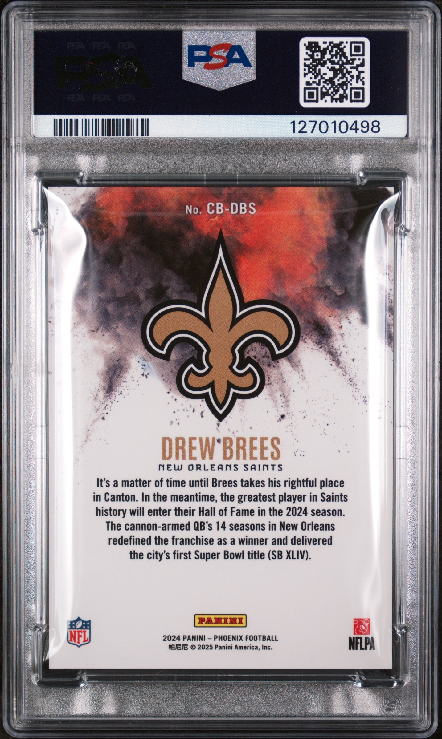 2024 Panini Phoenix Color Blast Drew Brees #CBDBS PSA 9