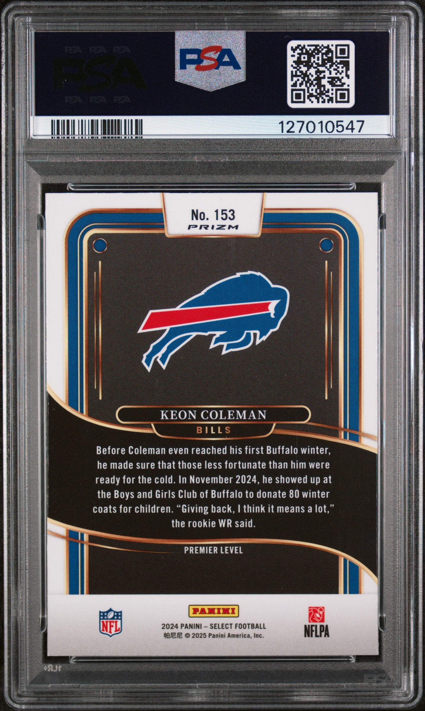 2024 Panini Select Prizm Silver Keon Coleman #153 PSA 10