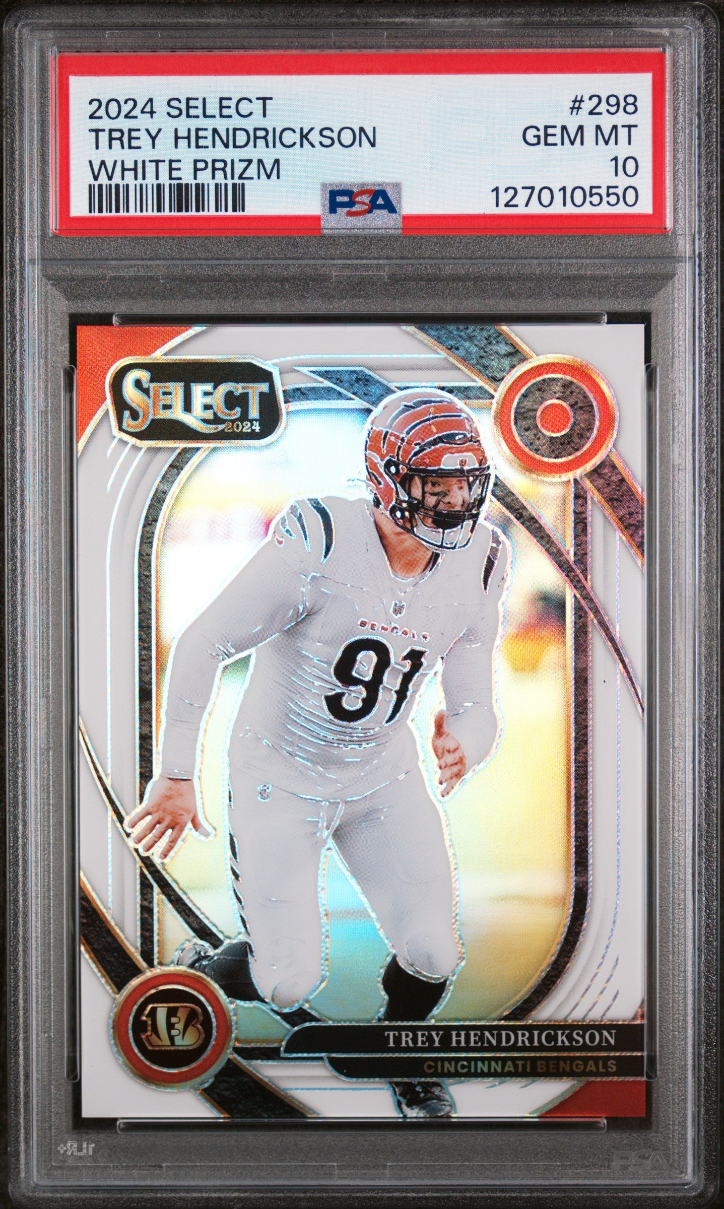 2024 Panini Select Prizm White Trey Hendrickson #298 /35 PSA 10
