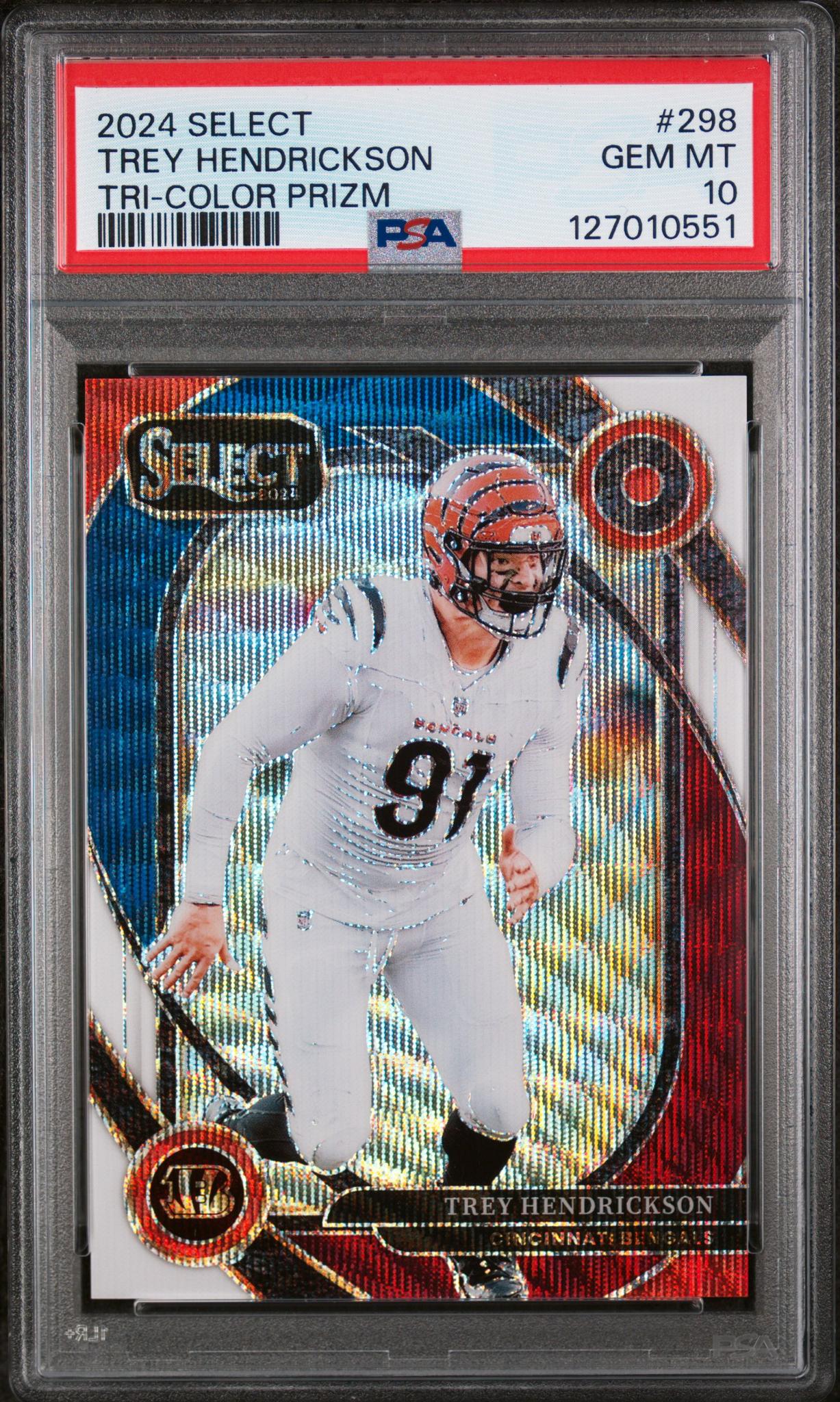 2024 Panini Select Prizm Tri Color Trey Hendrickson #298 /149 PSA 10