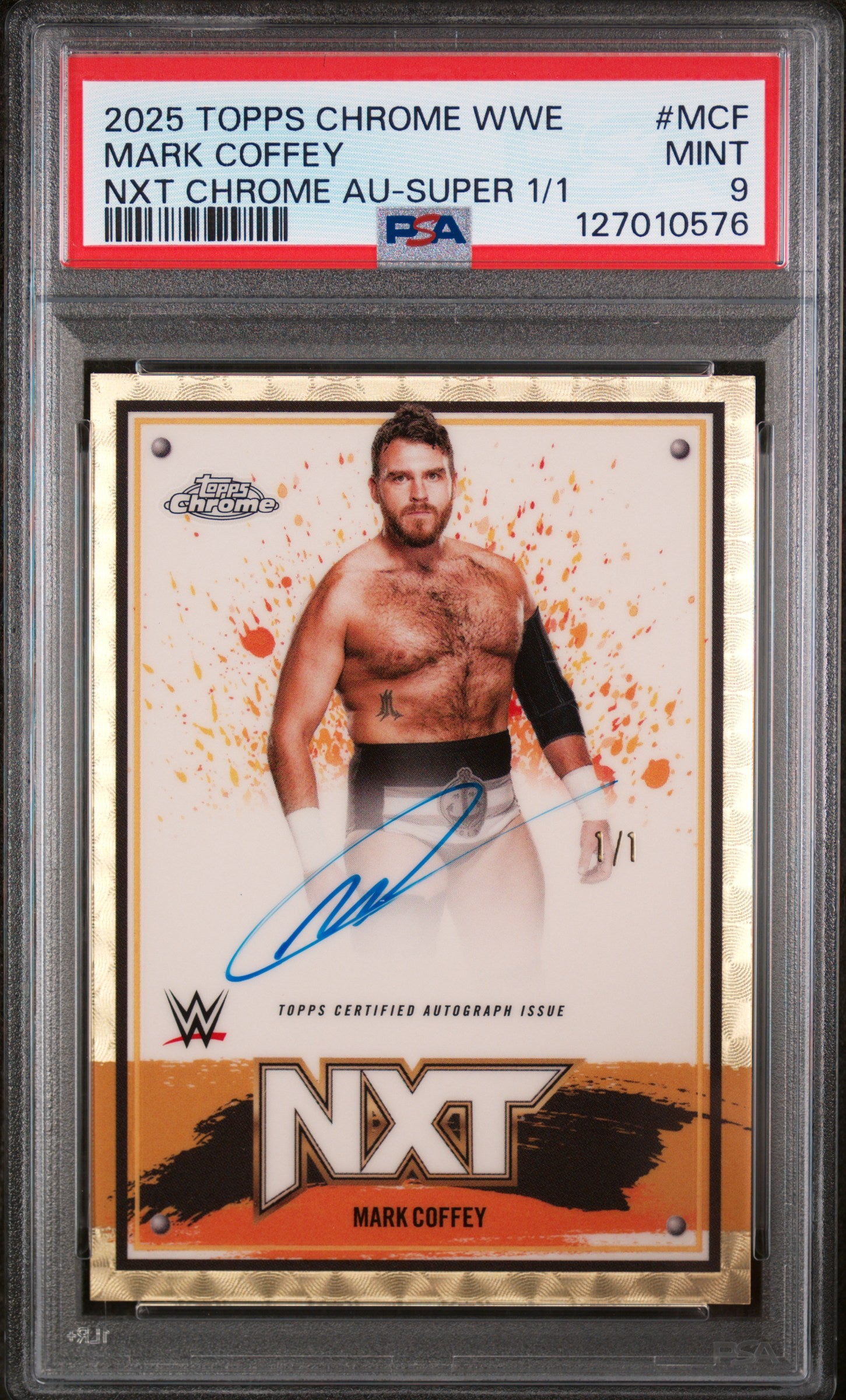 2025 Topps Chrome Nxt Chrome Autographs Superfractor 1/1 Mark Coffey #MCF PSA 9