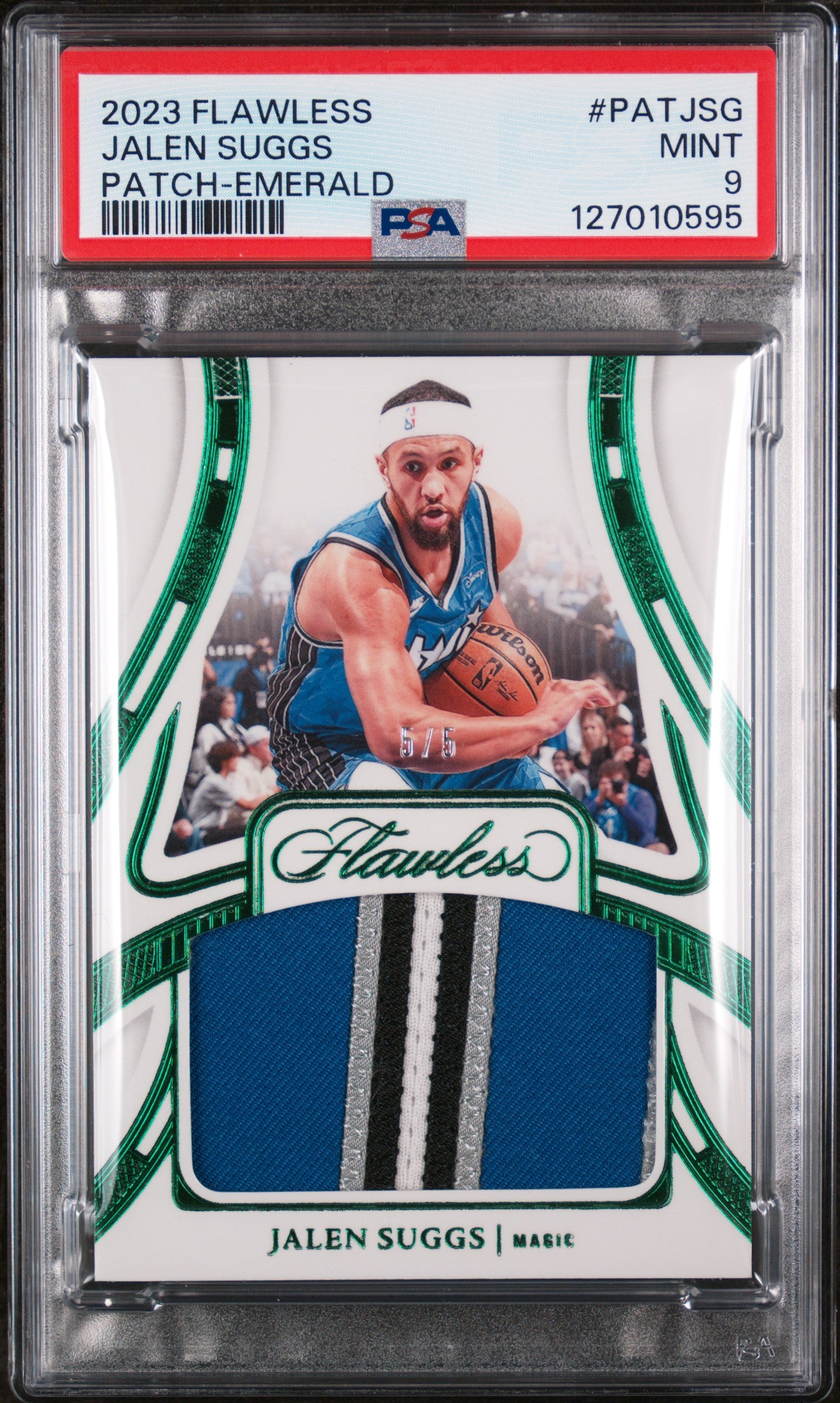 2023 Panini Flawless Patches Emerald Jalen Suggs #PATJSG PSA 9