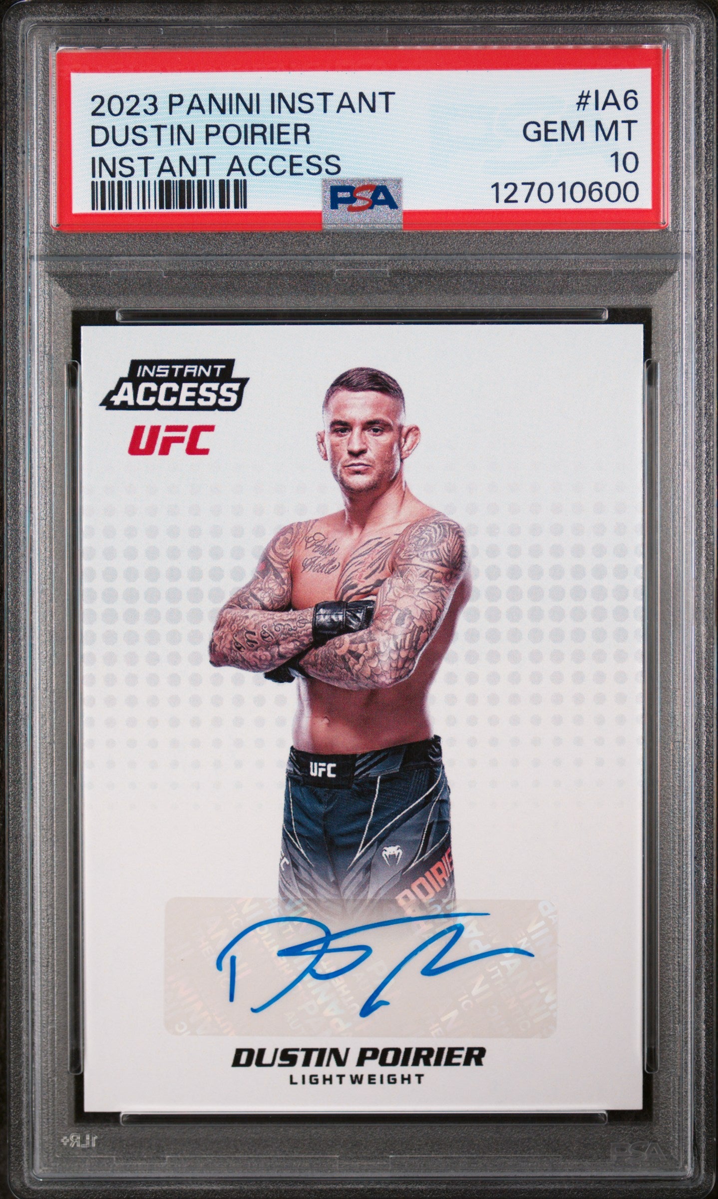 2023 Panini Instant UFC Instant Access Dustin Poirier #IA6 /25 PSA 10