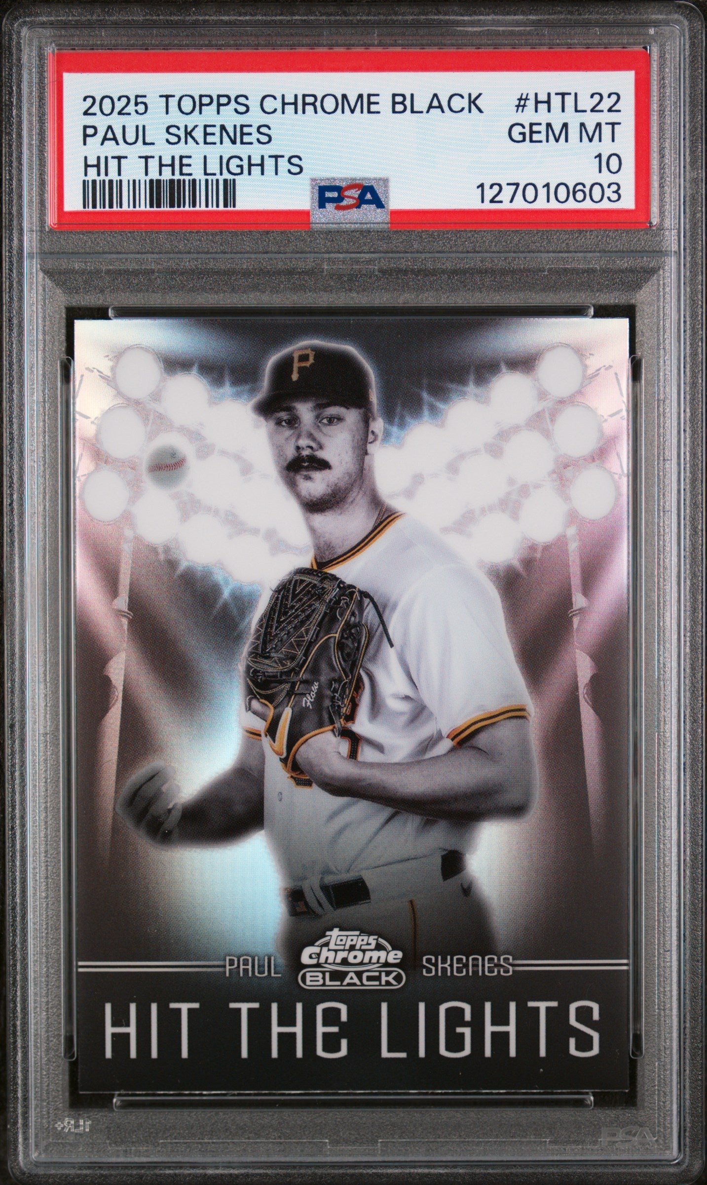 2025 Topps Chrome Black Hit the Lights Paul Skenes #HTL22 PSA 10