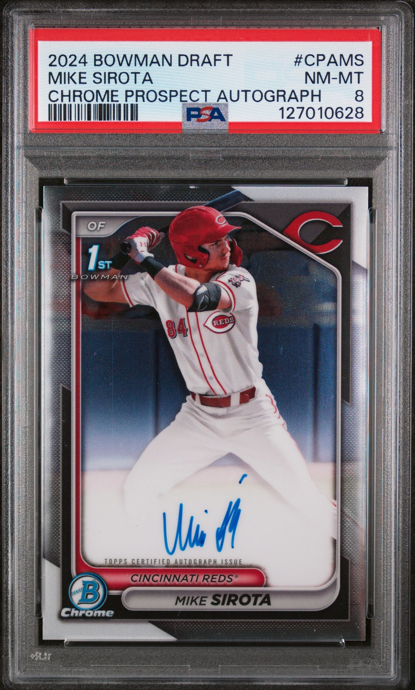 2024 Bowman Draft Chrome Prospect Autographs Mike Sirota #CPA-MS PSA 8