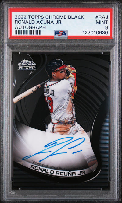 2022 Topps Chrome Black Autographs Ronald Acuna Jr. #CBARAJ PSA 9