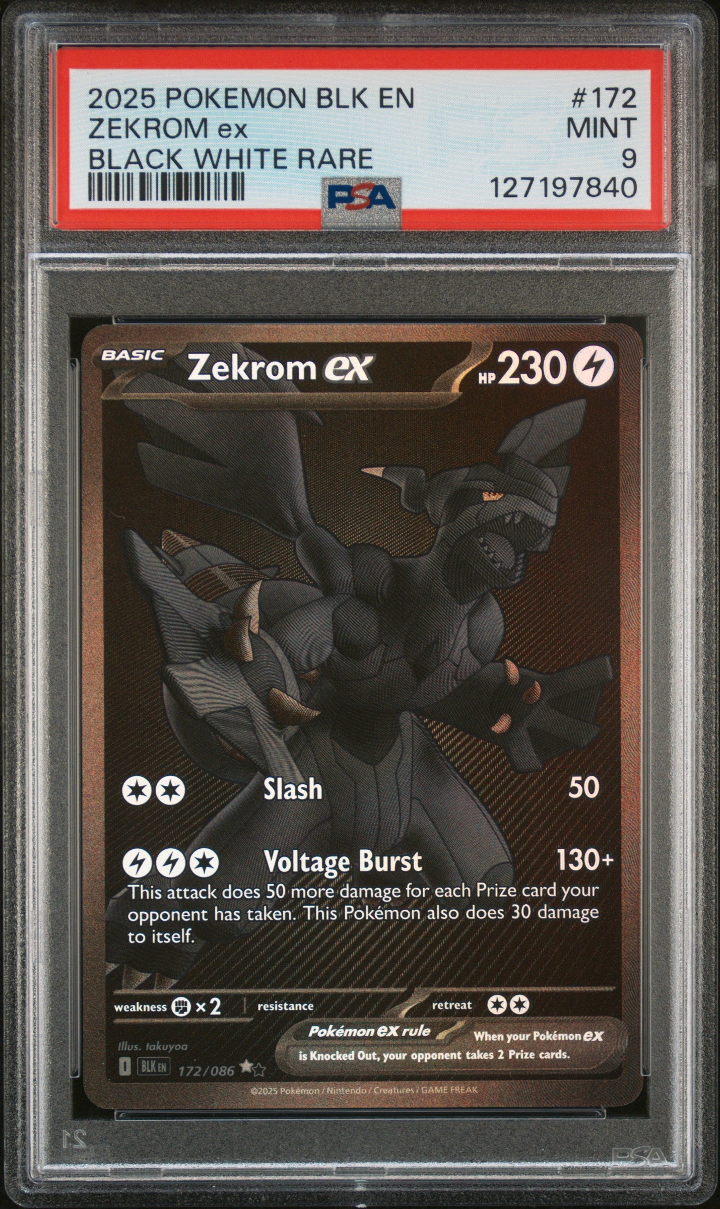 2025 Pokemon #172/086 Zekrom Black White Rare PSA 9