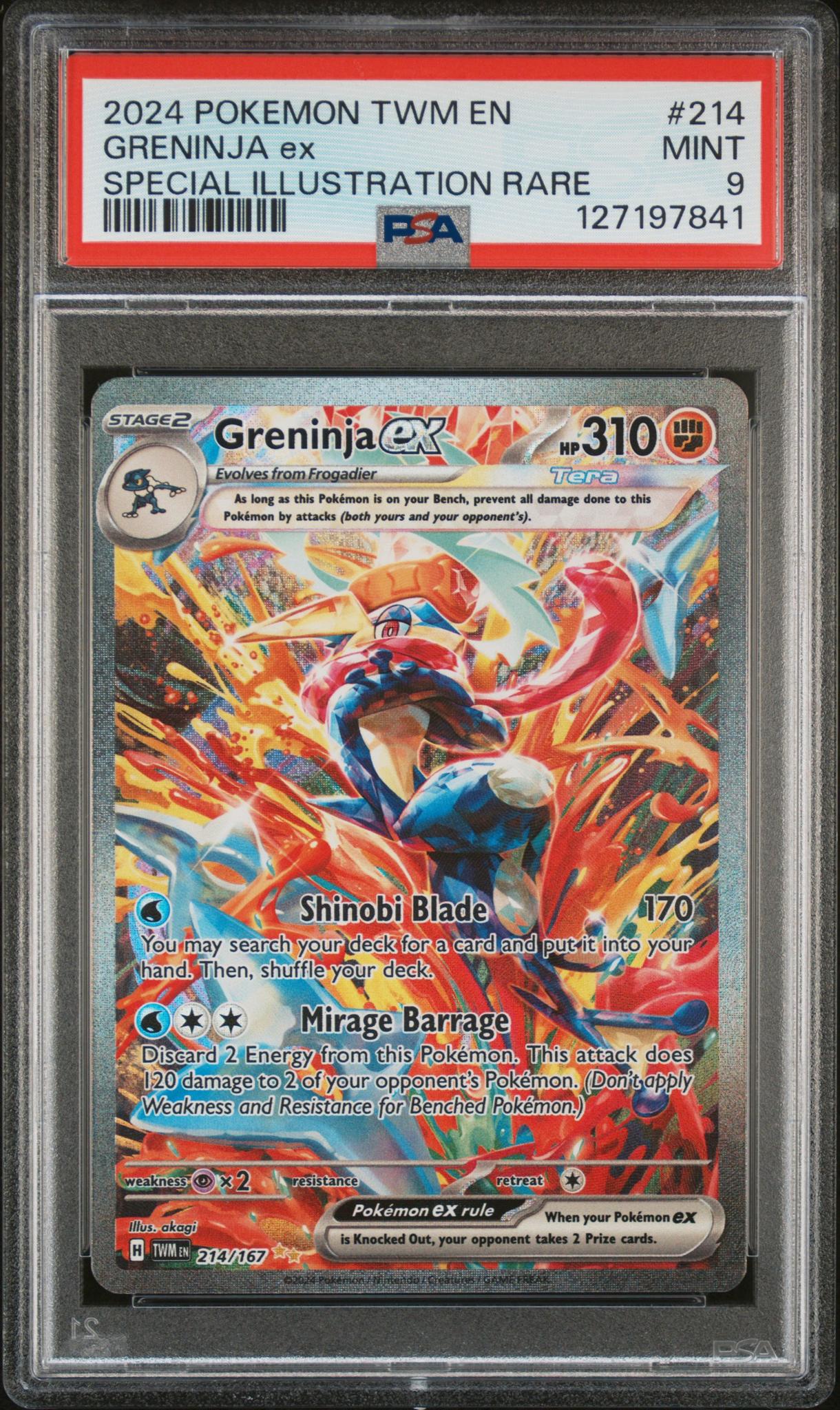 2024 Pokemon TWM #214 Greninja Special Illustration Rare PSA 9
