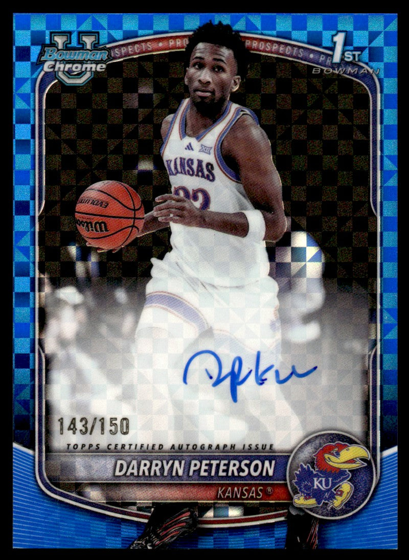 2025-26 Bowman Chrome U Darryn Peterson 1st Rookie RC Auto Blue X-Fractor /150