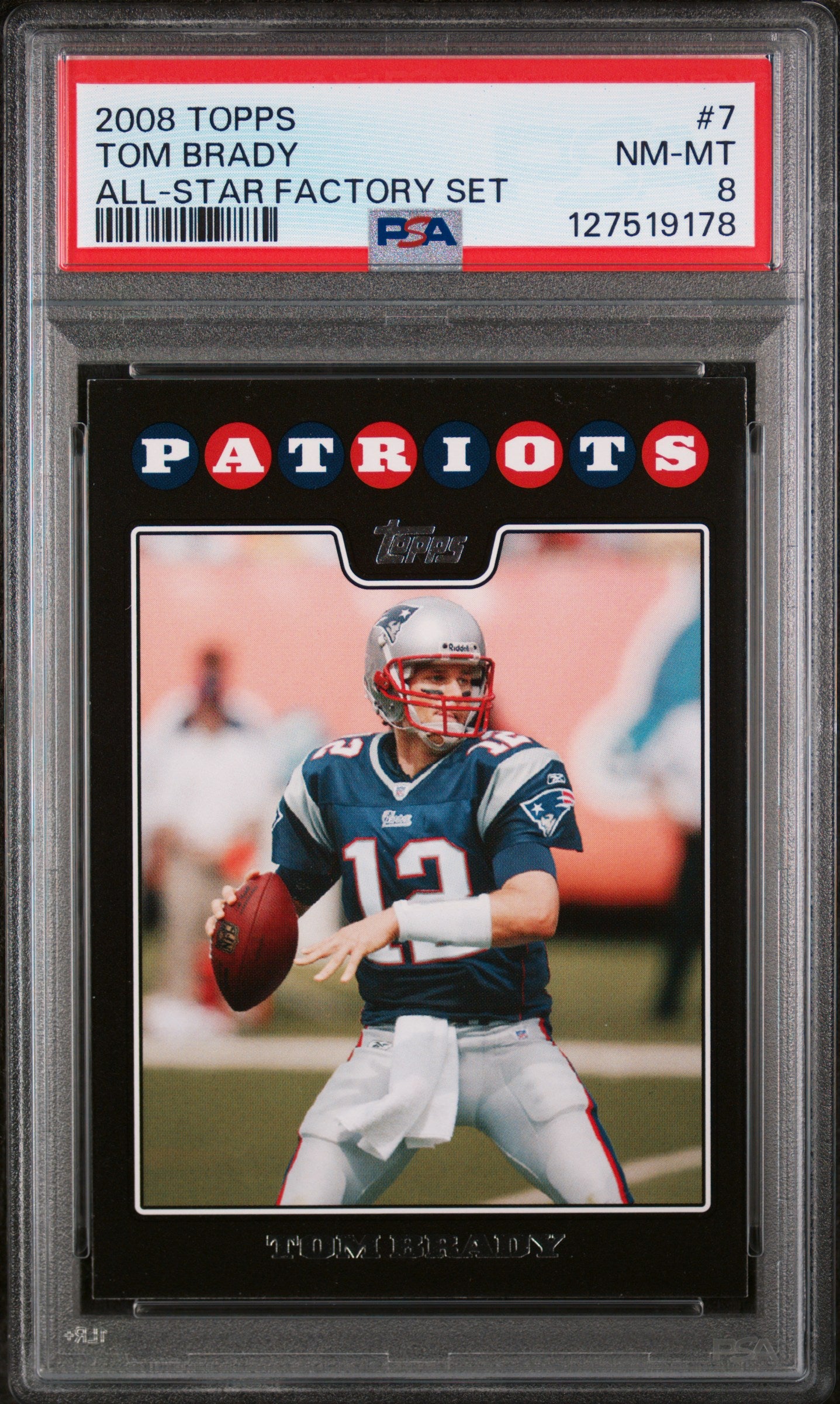 2008 Topps All-Star Factory Set Tom Brady #7 PSA 8