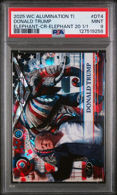 2025 Wild Card Alumination Trump Inauguration Elephant Crystal Holographic Foil-Variation 20 1/1 Donald Trump #DT4 PSA 9