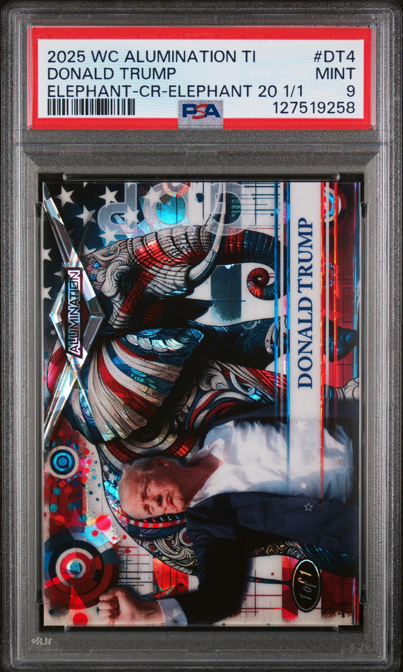 2025 Wild Card Alumination Trump Inauguration Elephant Crystal Holographic Foil-Variation 20 1/1 Donald Trump #DT4 PSA 9