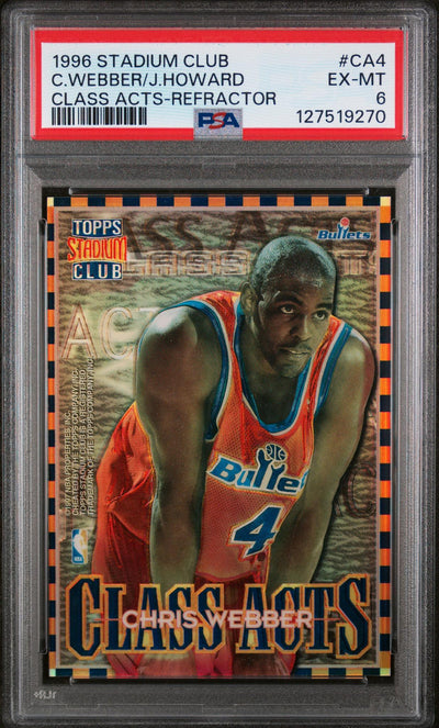 1996 Stadium Club Class Acts Chris Webber/Juwan Howard #CA4 Refractor PSA 6