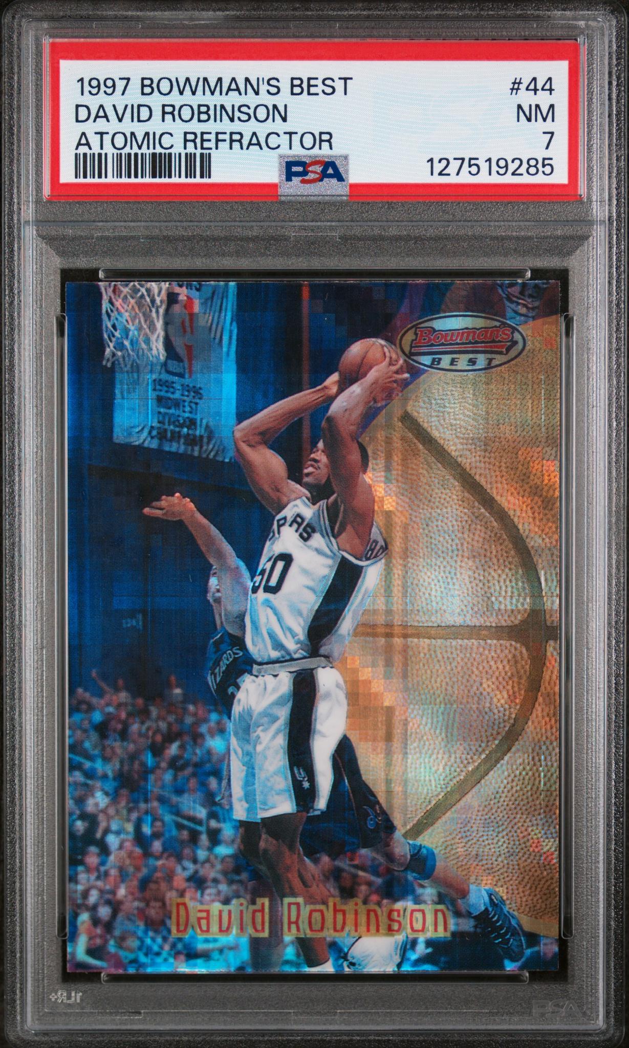 1997 Bowman's Best Atomic Refractor David Robinson #44 PSA 7