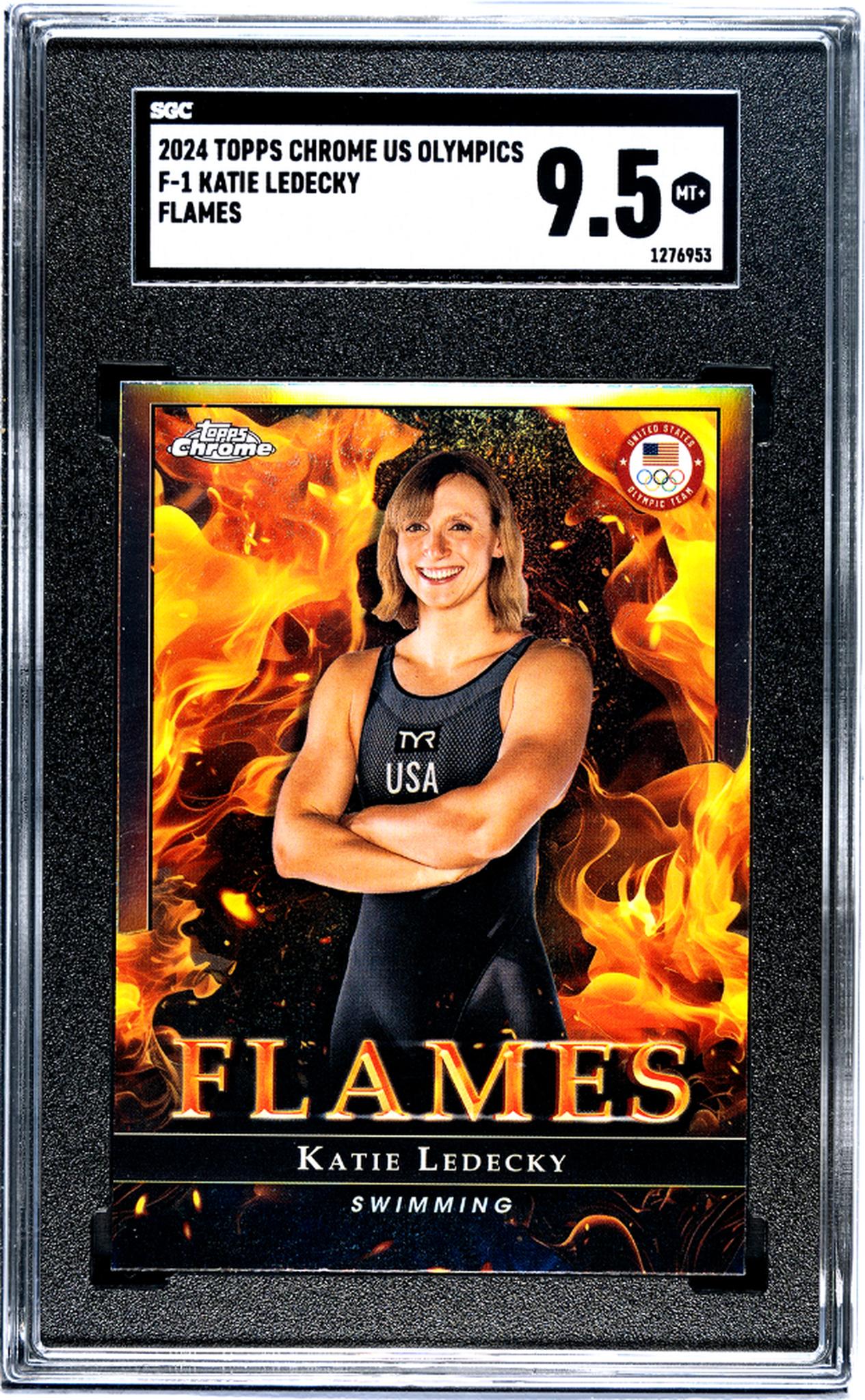 2024 Topps Chrome #F-1 Katie Ledecky Flames SGC 9.5