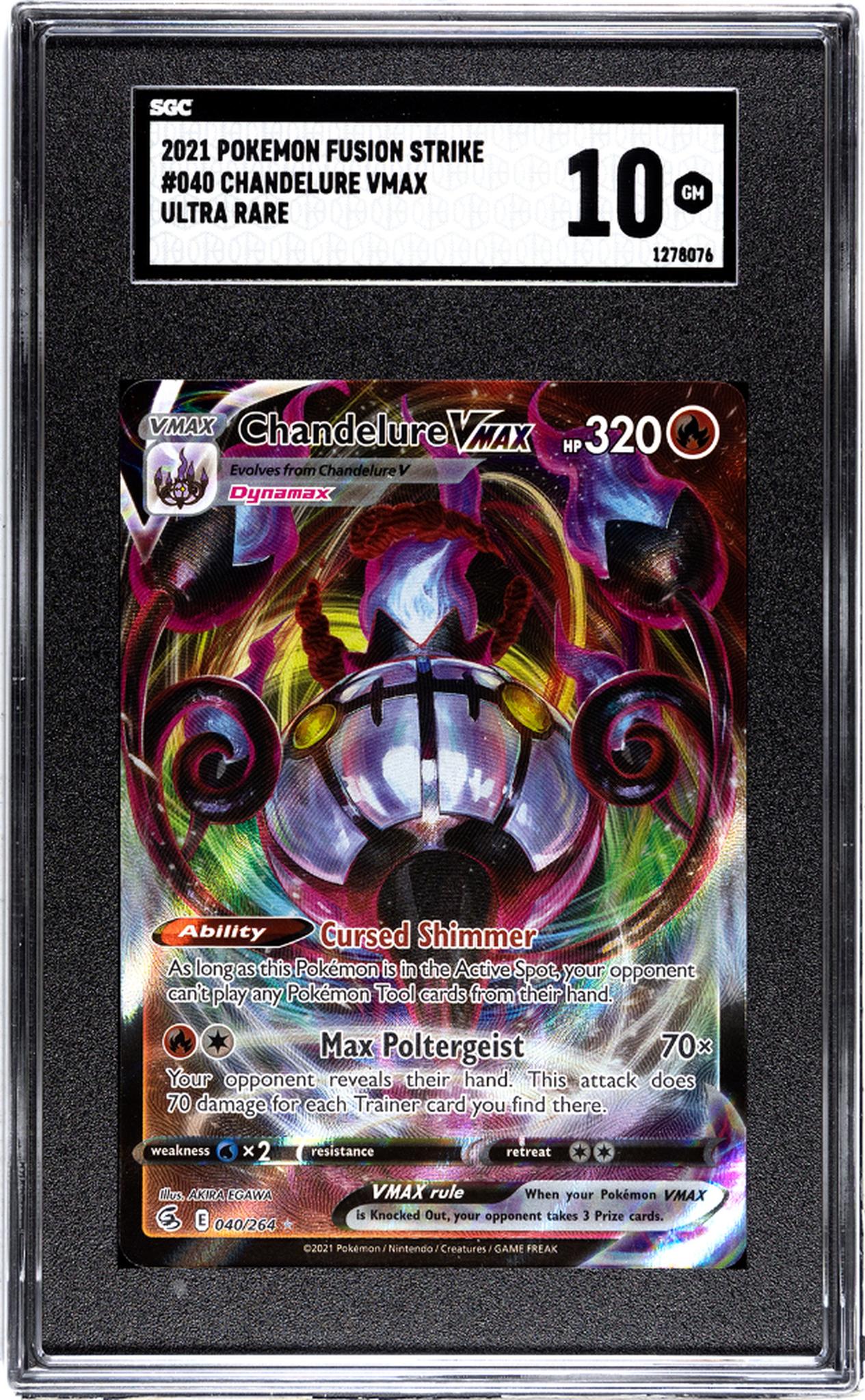 2021 Pokemon #040/264 Chandelure VMAX Fusion Strike SGC 10