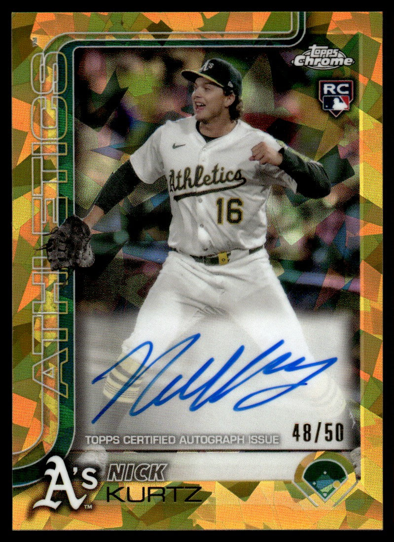 2025 Topps Chrome Nick Kurtz Rookie RC Gold Sapphire Auto /50