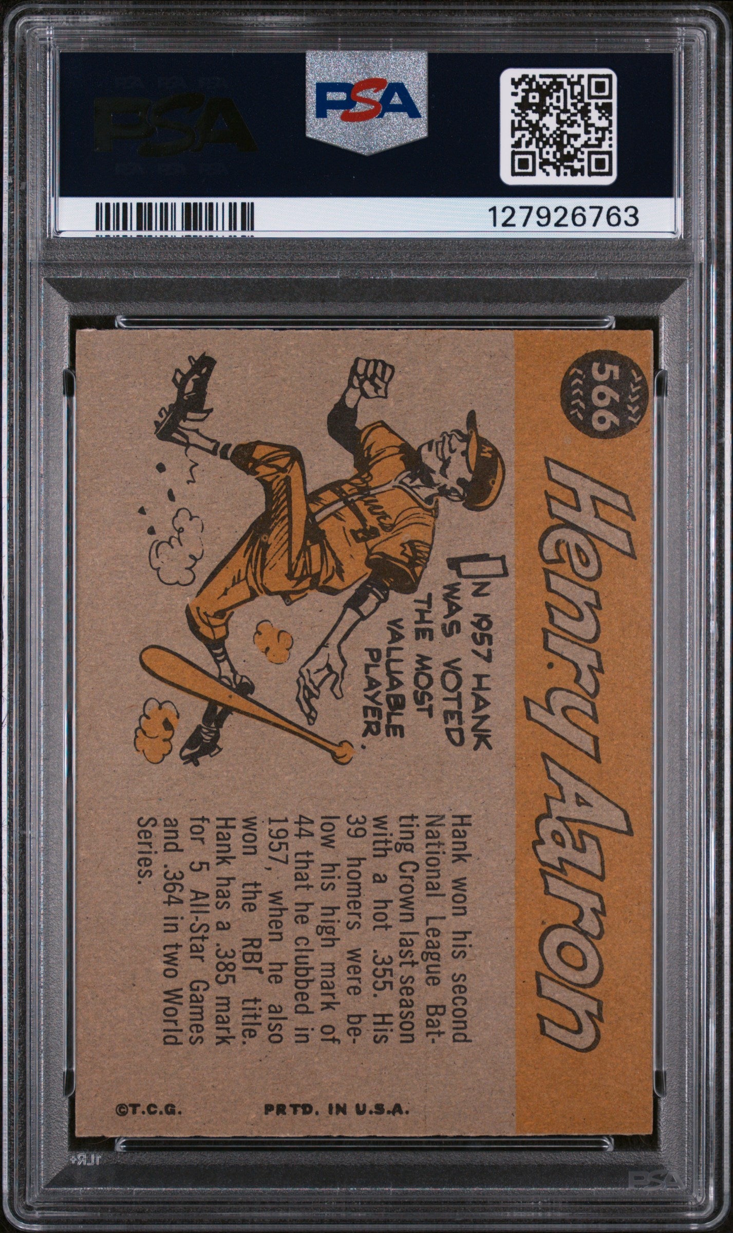1960 Topps All Star Hank Aaron #566 PSA 7