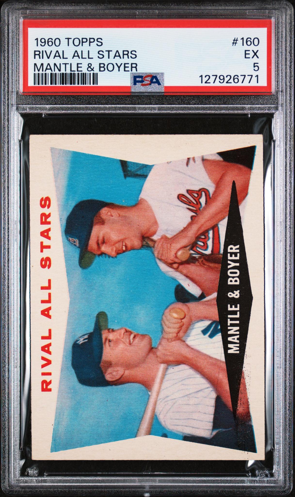 1960 Topps Rival All Stars Ken Boyer/Mickey Mantle #160 PSA 5
