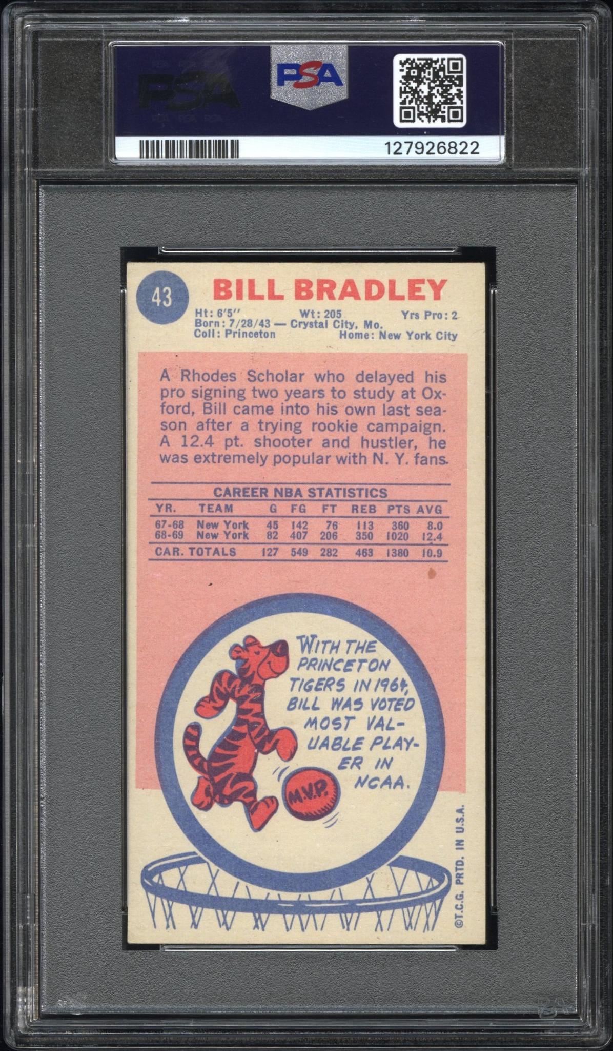 1969 Topps Bill Bradley #43 PSA 4