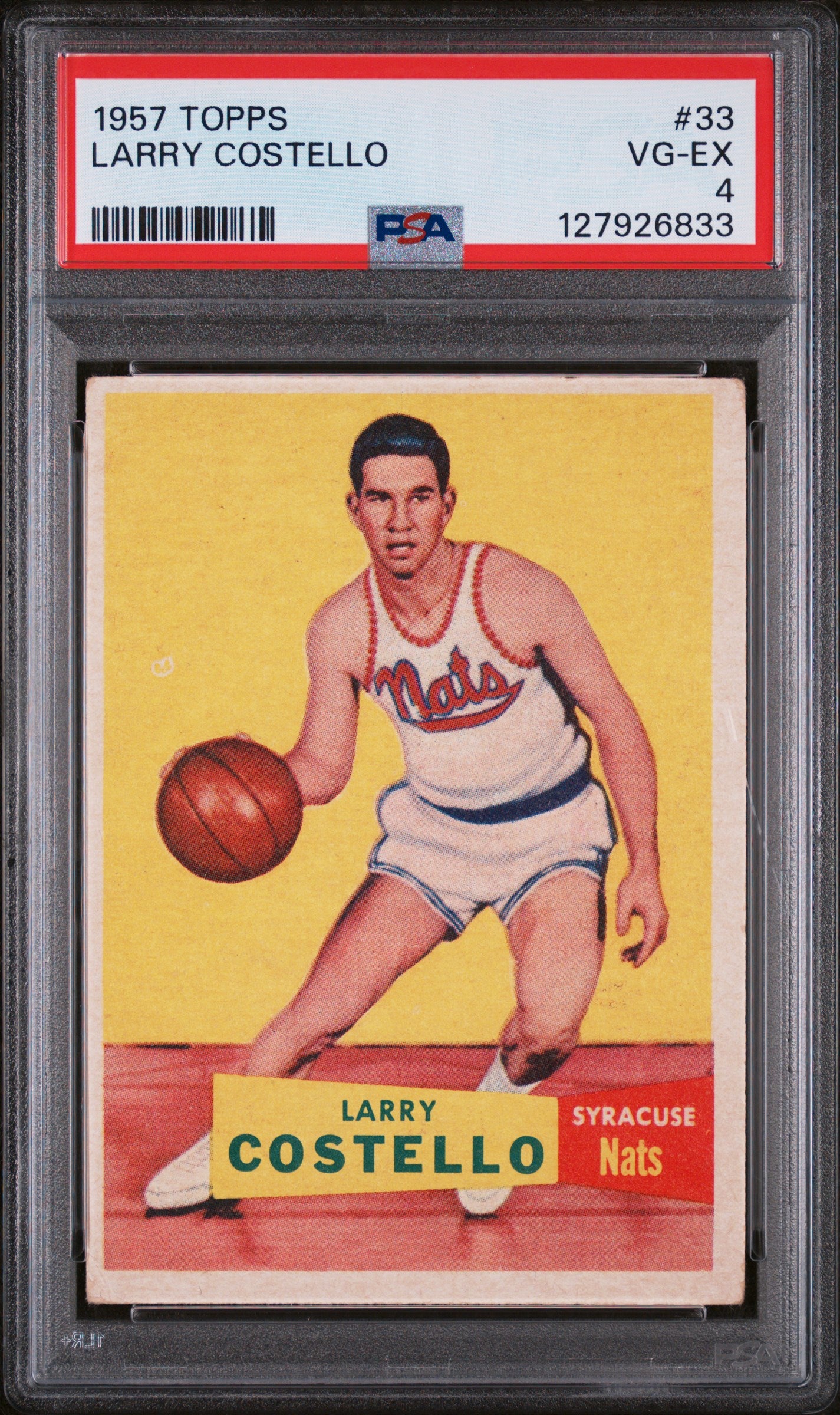 1957 Topps Larry Costello #33 PSA 4