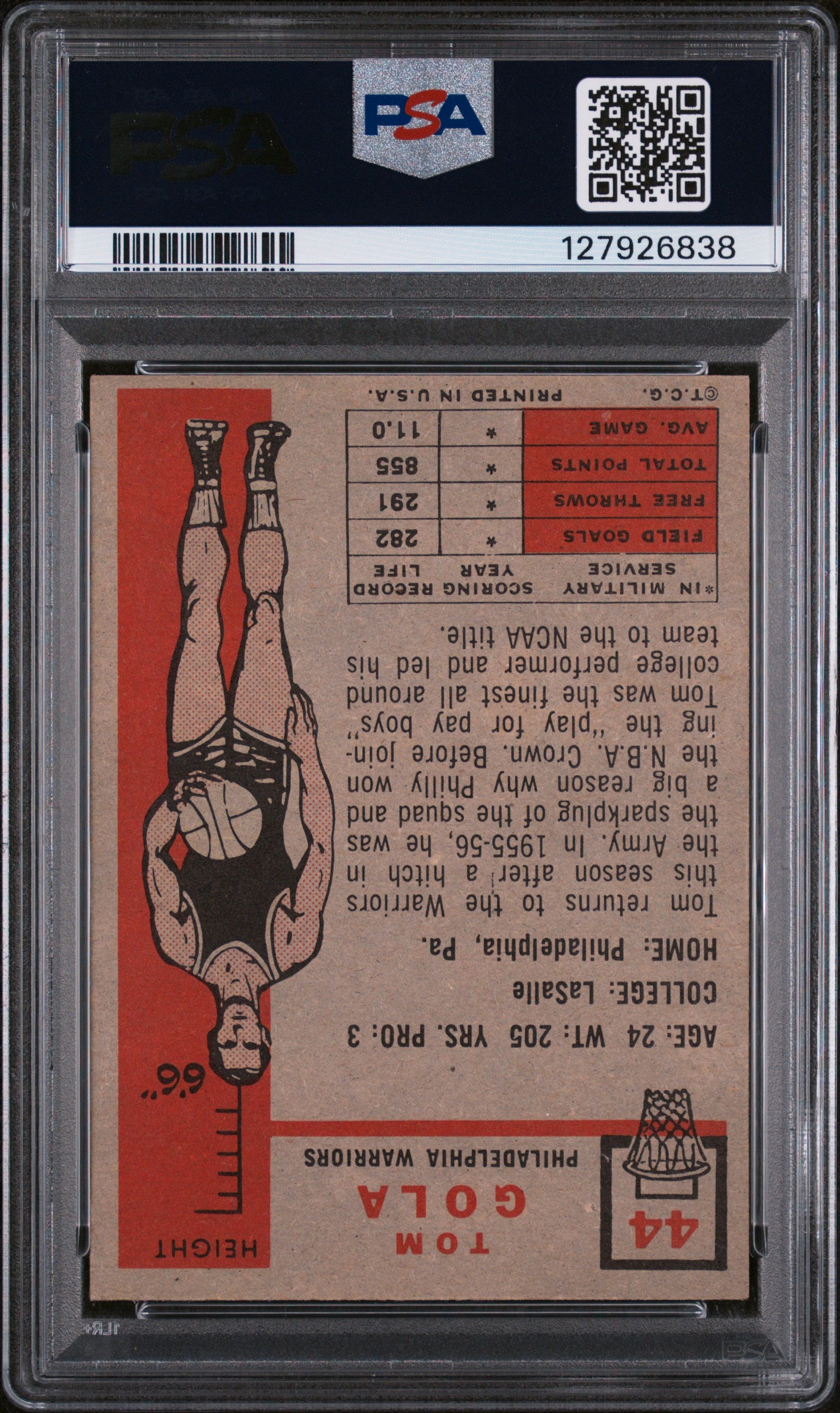 1957 Topps Tom Gola Dp #44 PSA 5