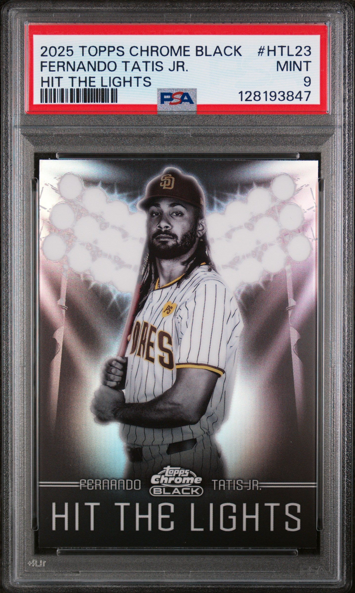 2025 Topps Chrome Black Hit the Lights Fernando Tatis #HTL23 PSA 9
