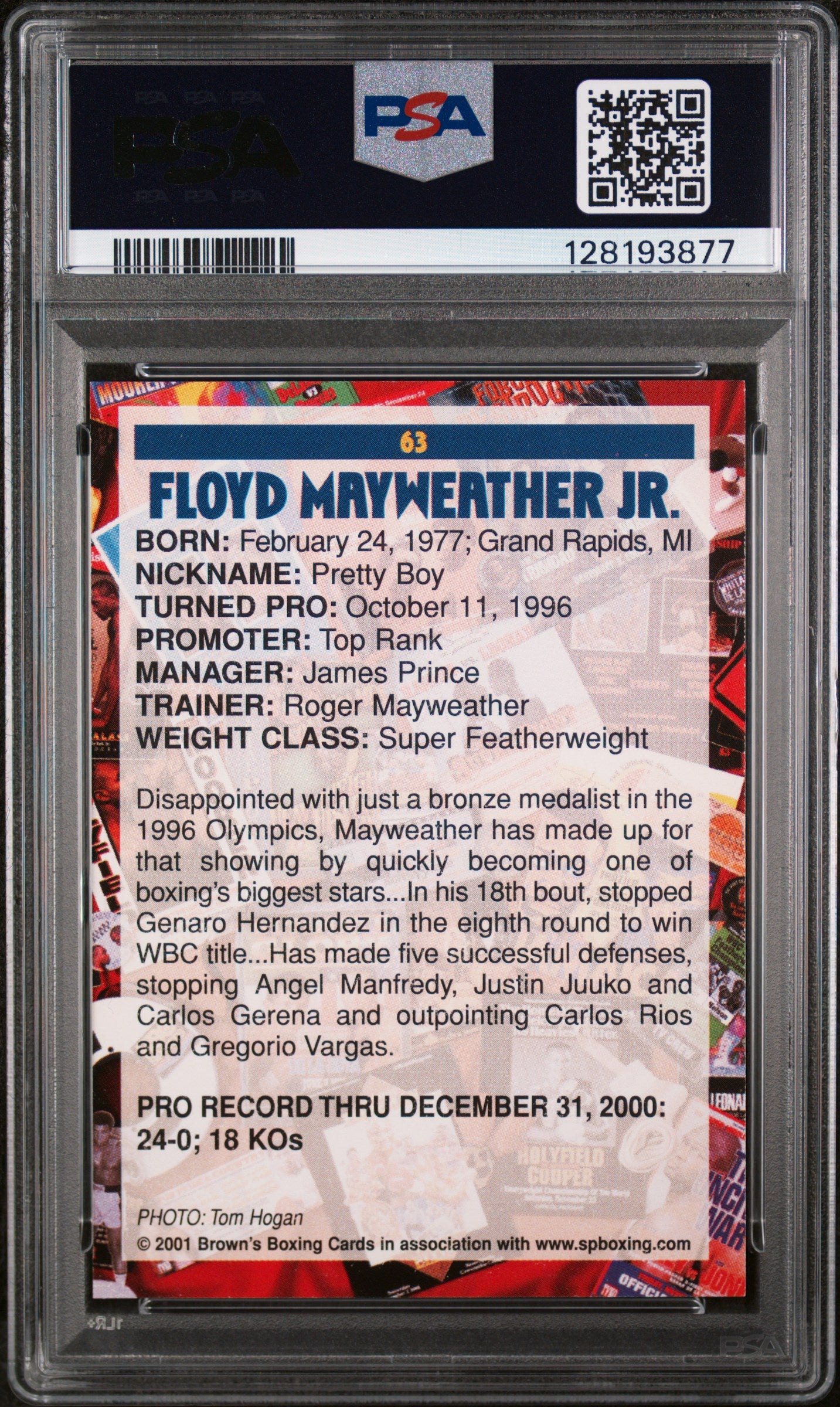 2001 Brown's Boxing Floyd Mayweather #63 PSA 8