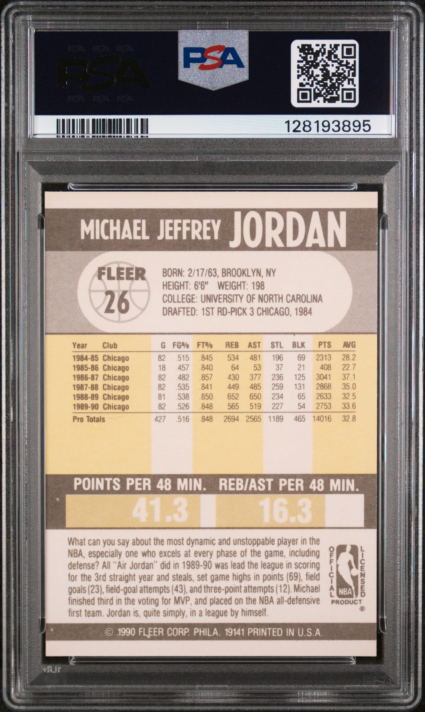 1990 Fleer Michael Jordan #26 PSA 9