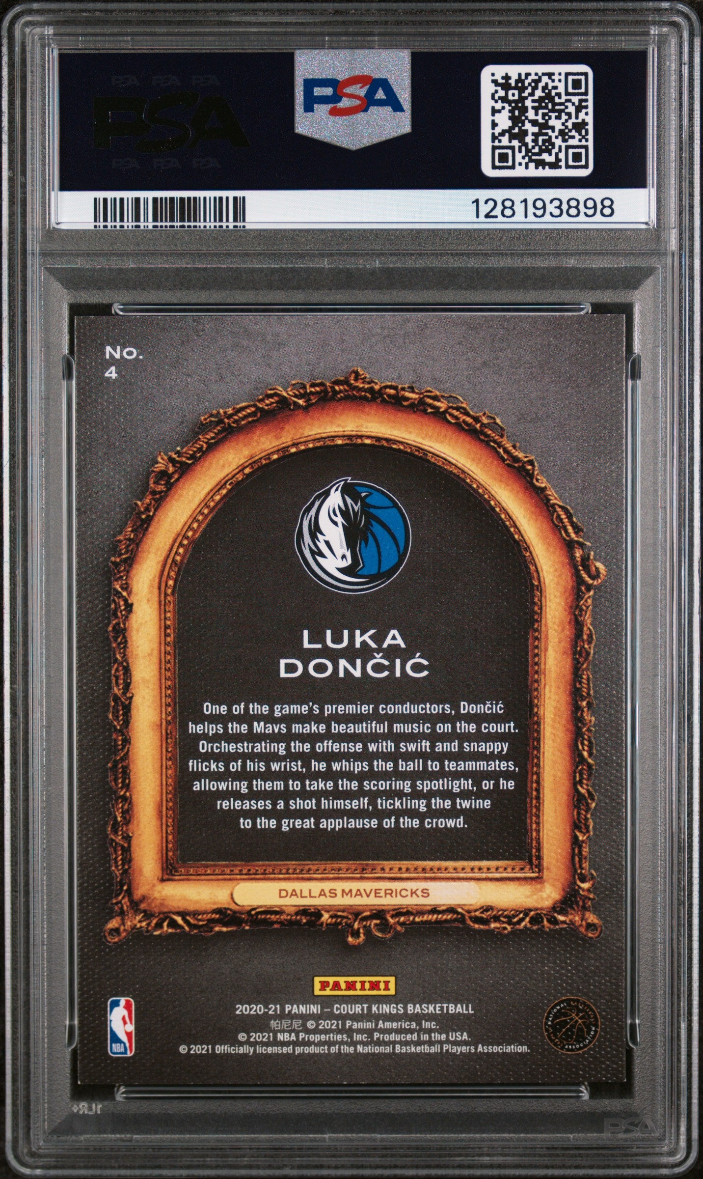 2020 Panini Court Kings Le Cinque Piu Belle Luka Doncic #4 PSA 9