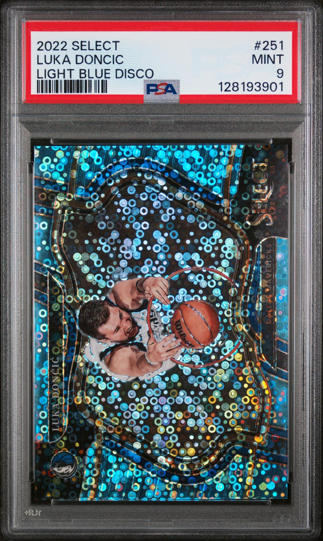 2022 Panini Select Light Blue Disco Luka Doncic #251 /299 PSA 9