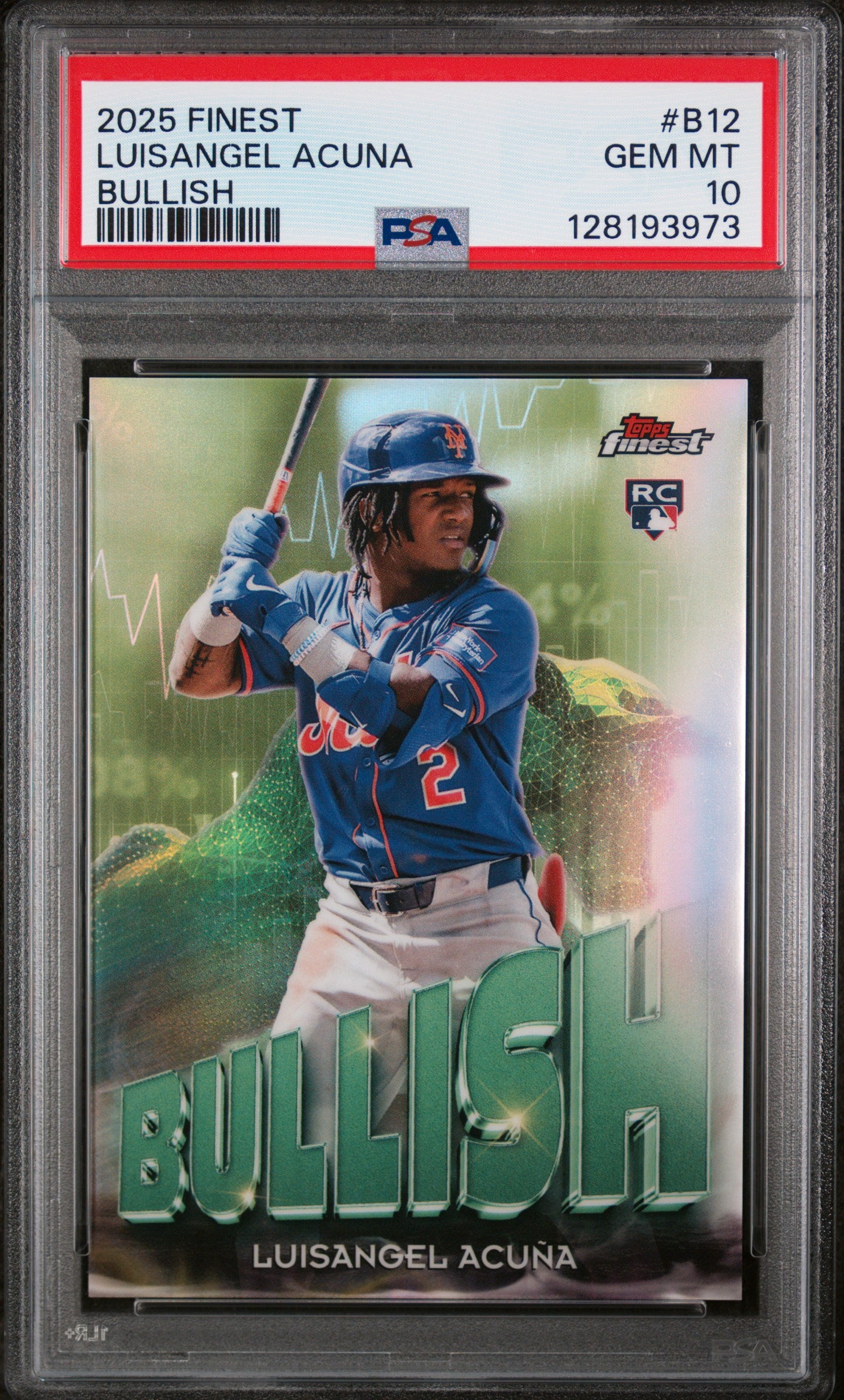 2025 Topps Finest Bullish Luisangel Acuna #B12 PSA 10