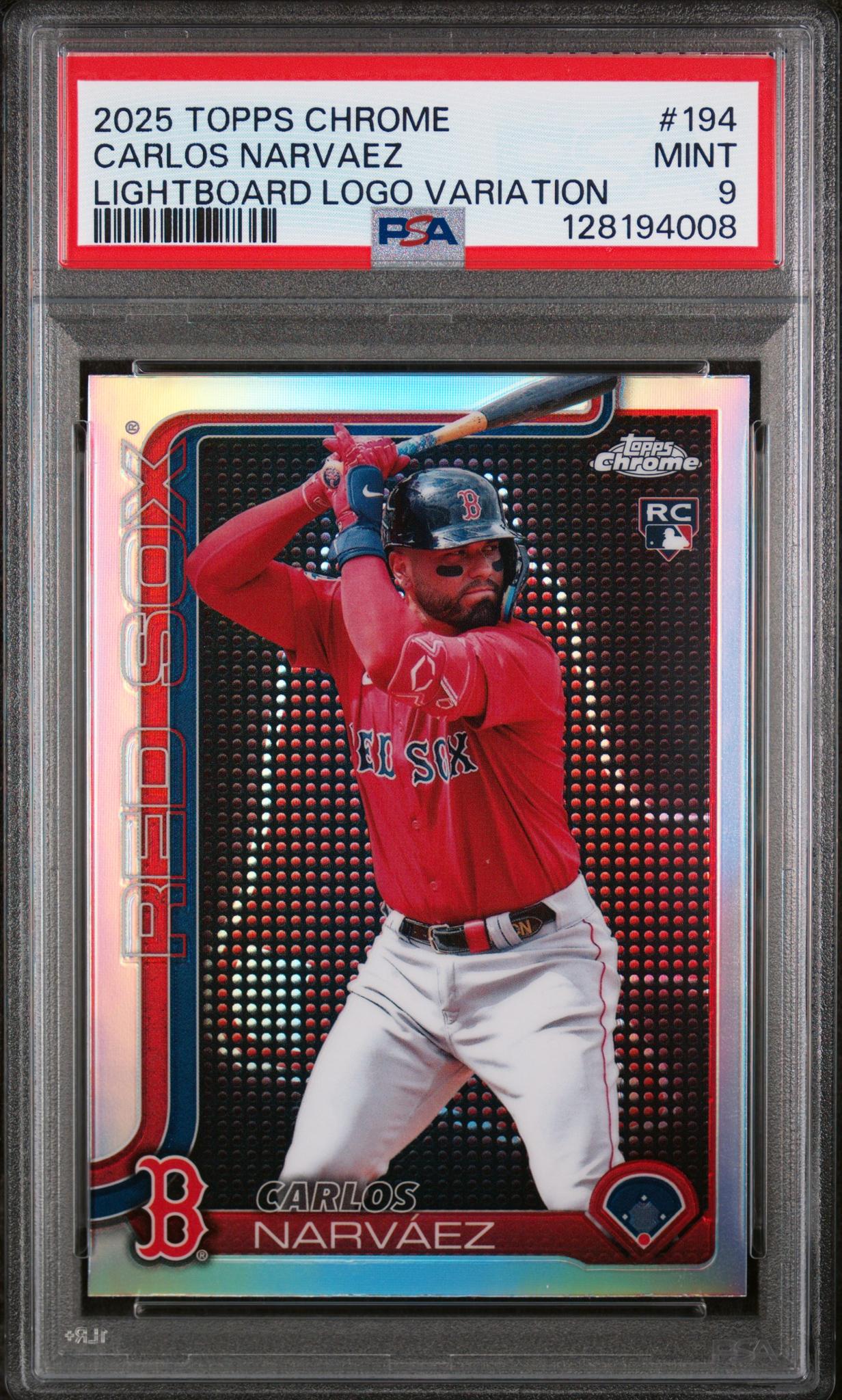 2025 Topps Chrome Lightboard Logo Variation Carlos Narvaez #194 PSA 9