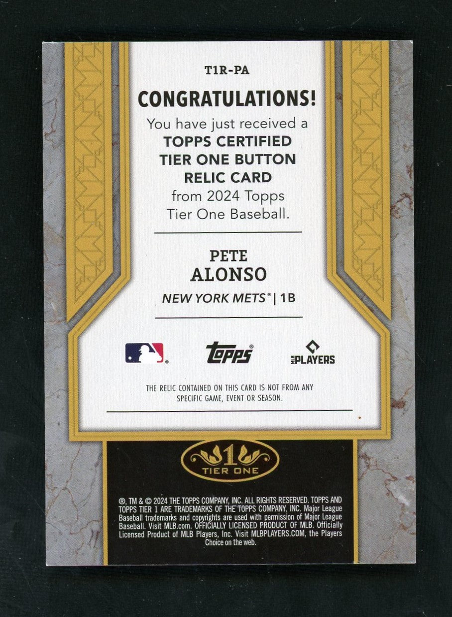 2024 Tier One Pete Alonso Game-Used Button Patch /5