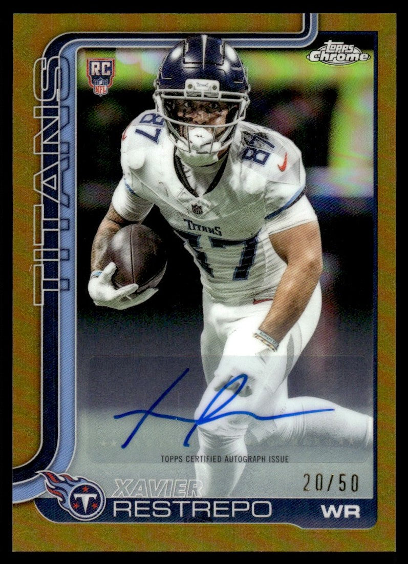 2025 Topps Chrome #RRA-XRE Xavier Restrepo Rookie True Gold Auto /50
