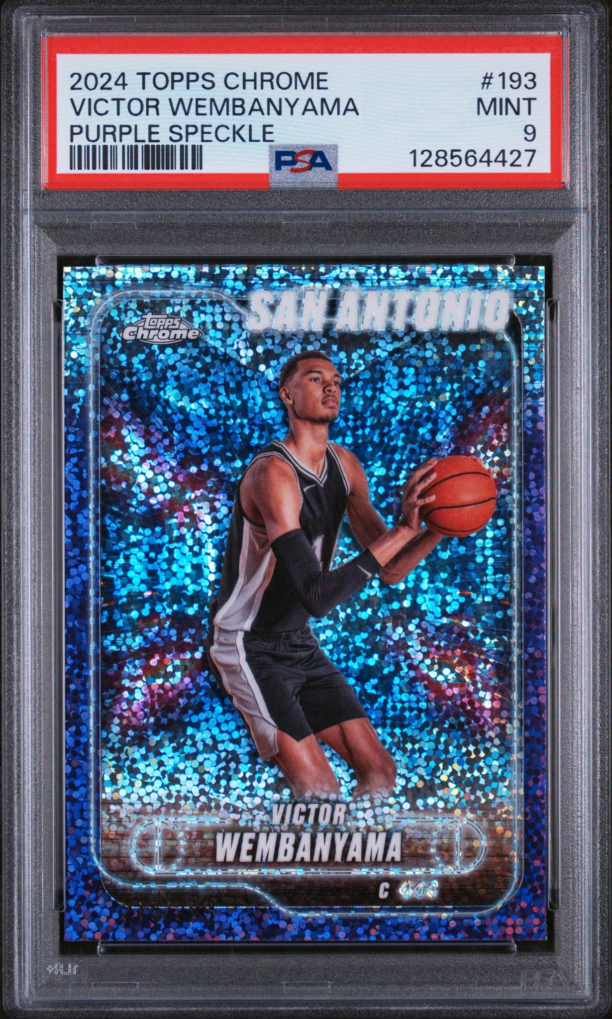 2024 Topps Chrome Purple Speckle Victor Wembanyama #193 PSA 9