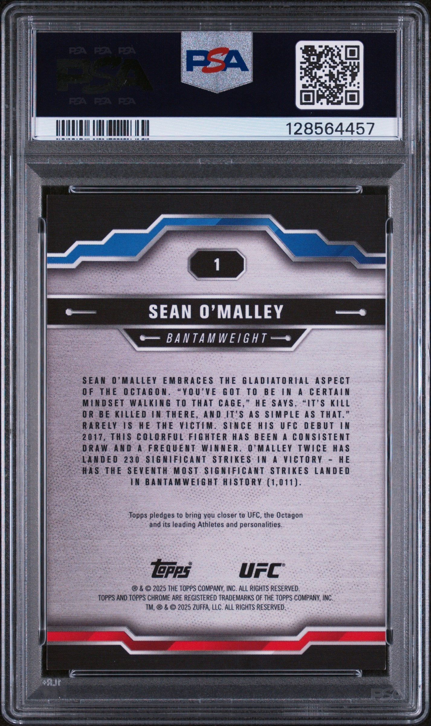 2025 Topps Chrome UFC Orange Raywave Sean O'Malley #1 /25 PSA 9