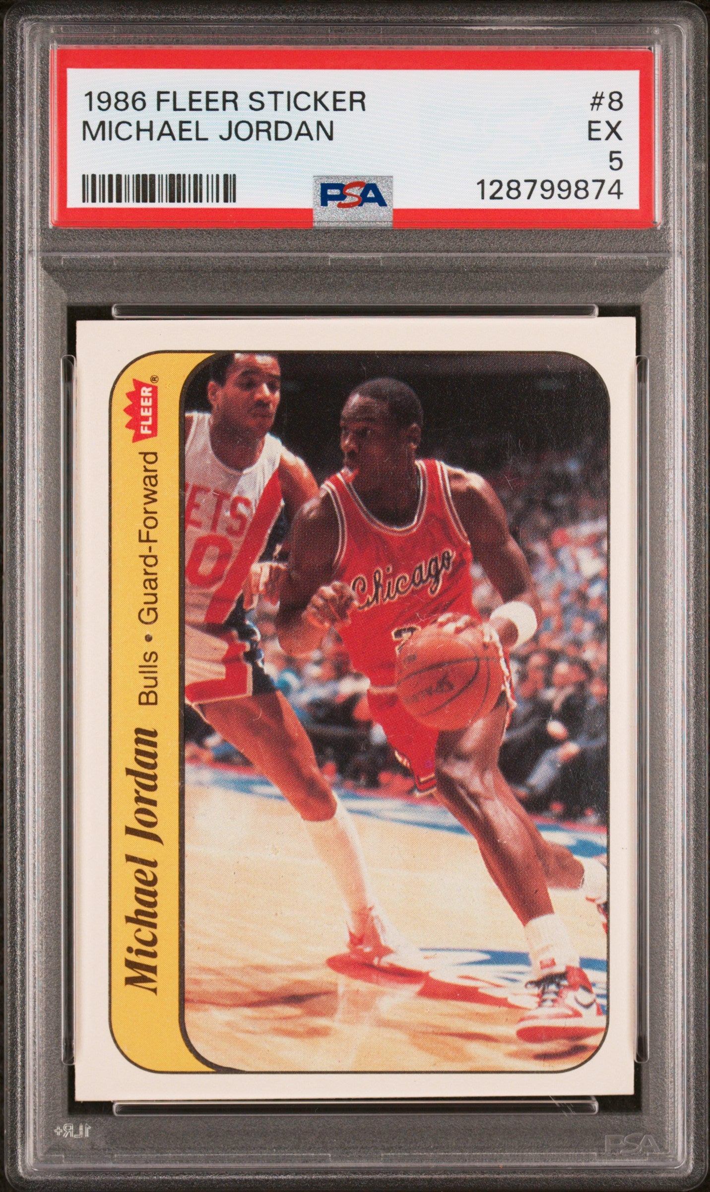 1986 Fleer Stickers Michael Jordan #8 PSA 5