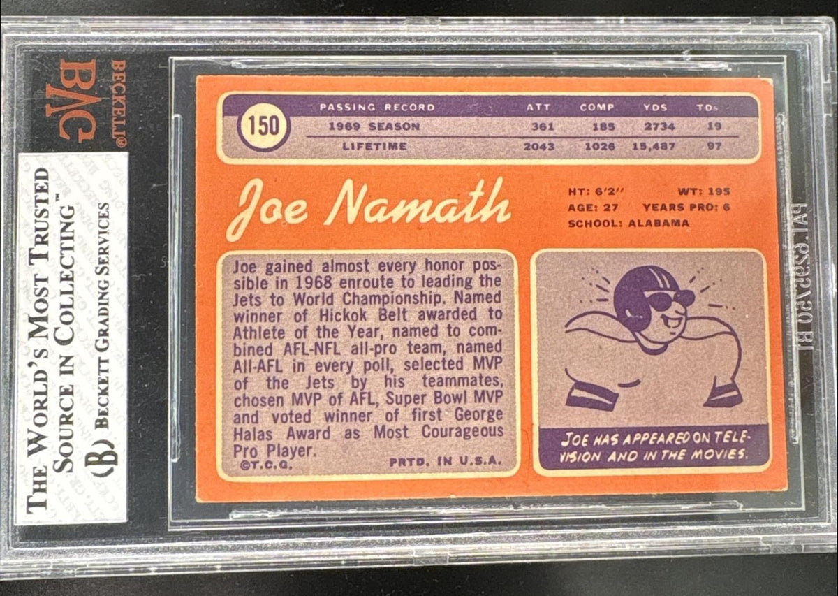 1970 Topps Joe Namath #150 BGS 5