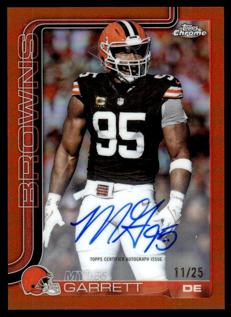 2025 Topps Chrome Myles Garrett True Orange Auto /25