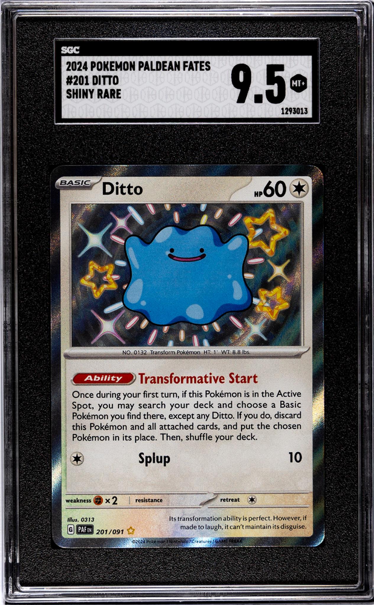 2024 Nintendo Pokemon #201/091 Ditto Shiny SGC 9.5