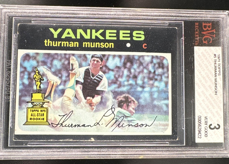 1971 Topps Thurman Munson #5 Yankees BGS 3
