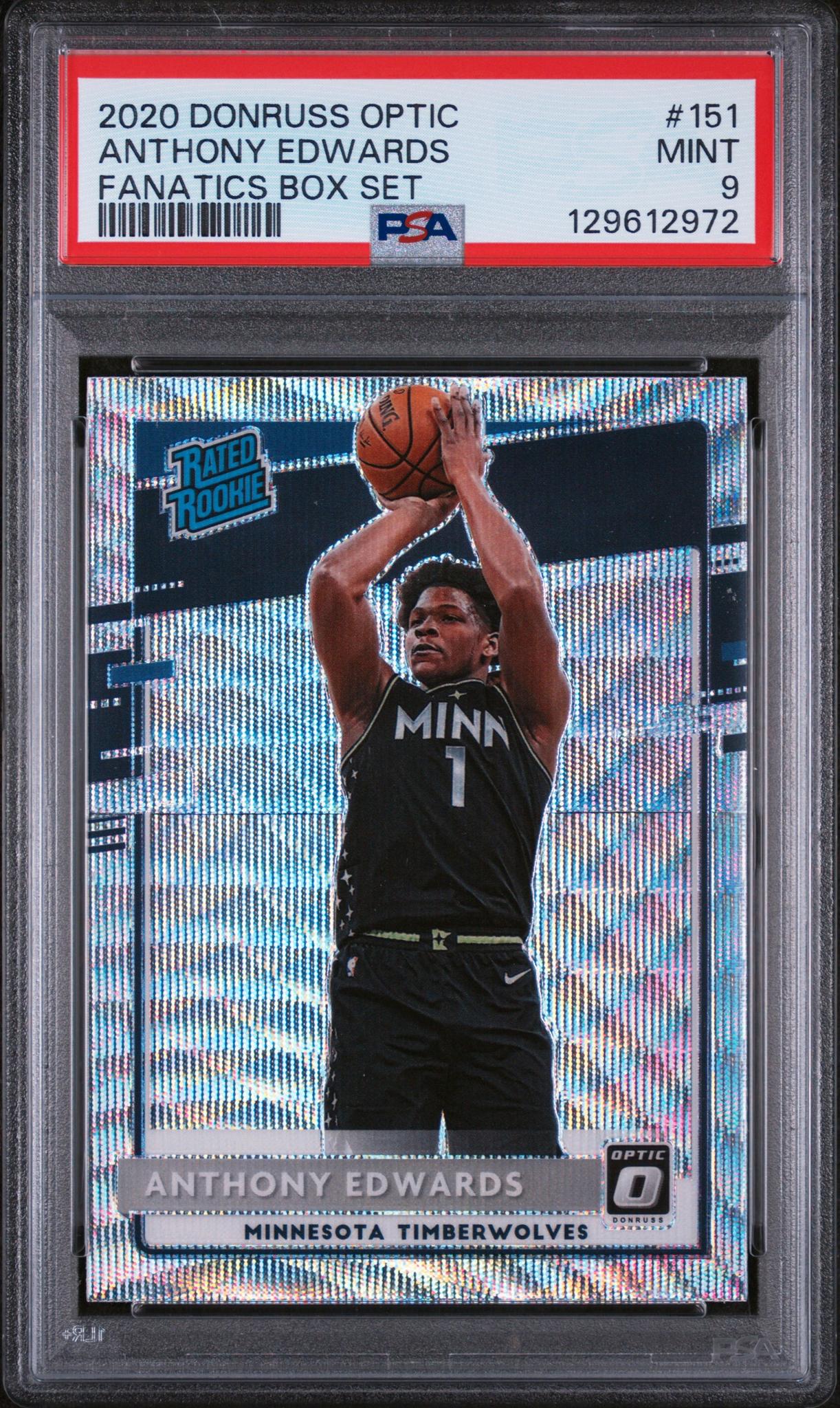 2020 Donruss Optic Rated Rookie Fanatics Box Set Anthony Edwards #151 PSA 9