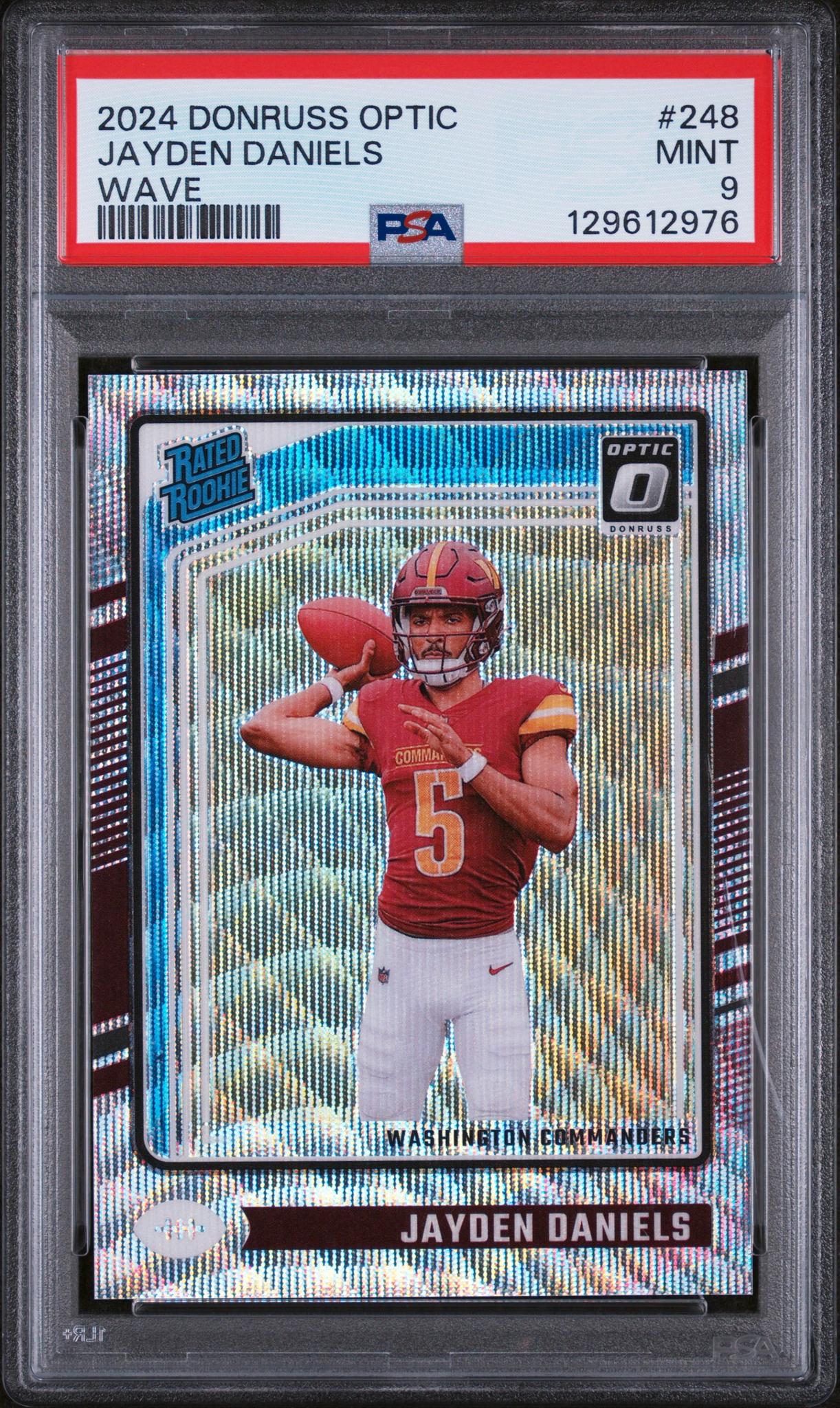 2024 Donruss Optic Wave Jayden Daniels #248 /300 PSA 9