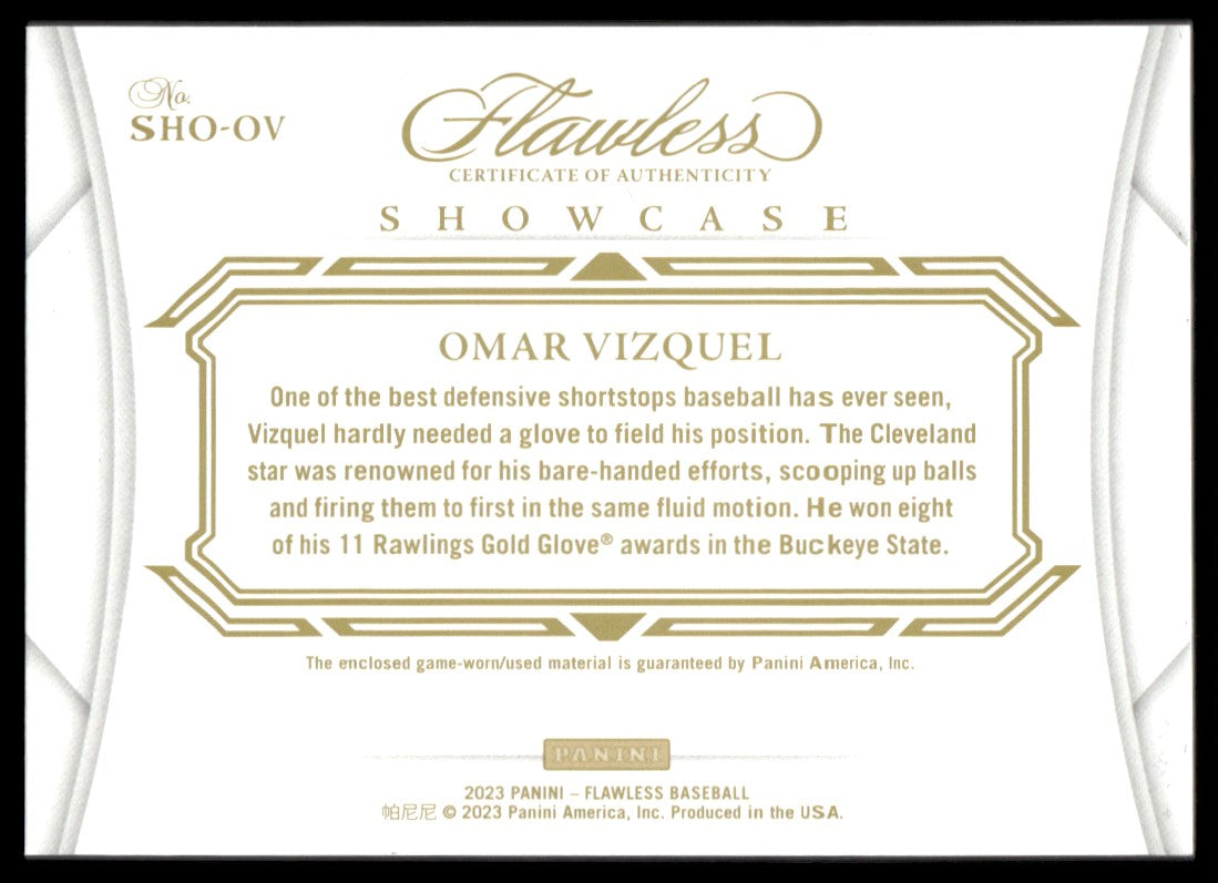 2023 Flawless Omar Vizquel Showcase Quad Patch Game-Used Patch 1/1