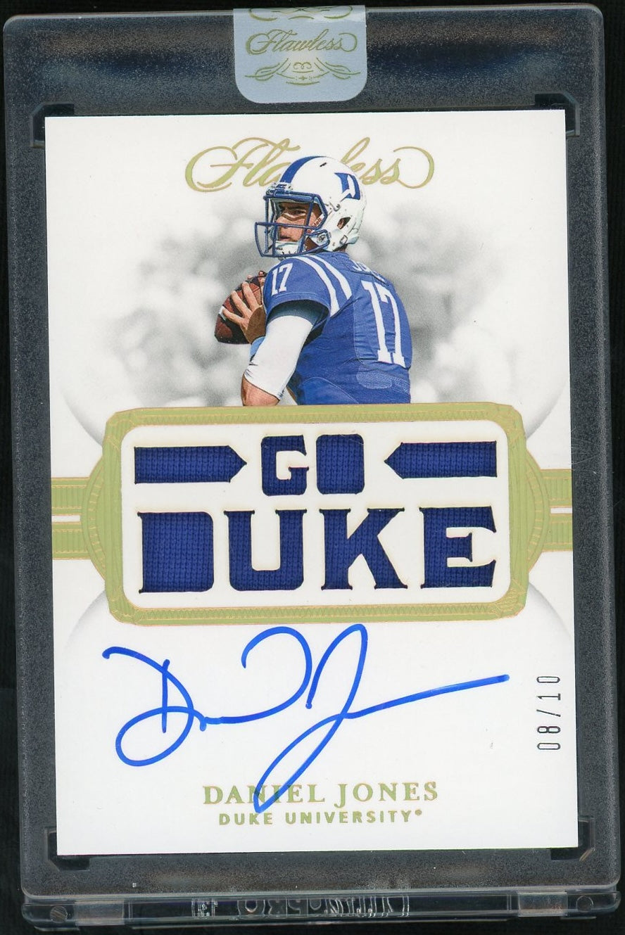 2019 Panini Flawless 3 Daniel Jones Flawless Collegiate /10 Duke University Auto