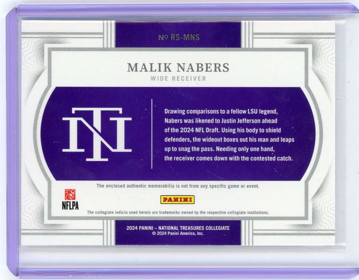 2024 Panini National Treasures #RS-MNS Malik Nabers Rookie /10 jersey