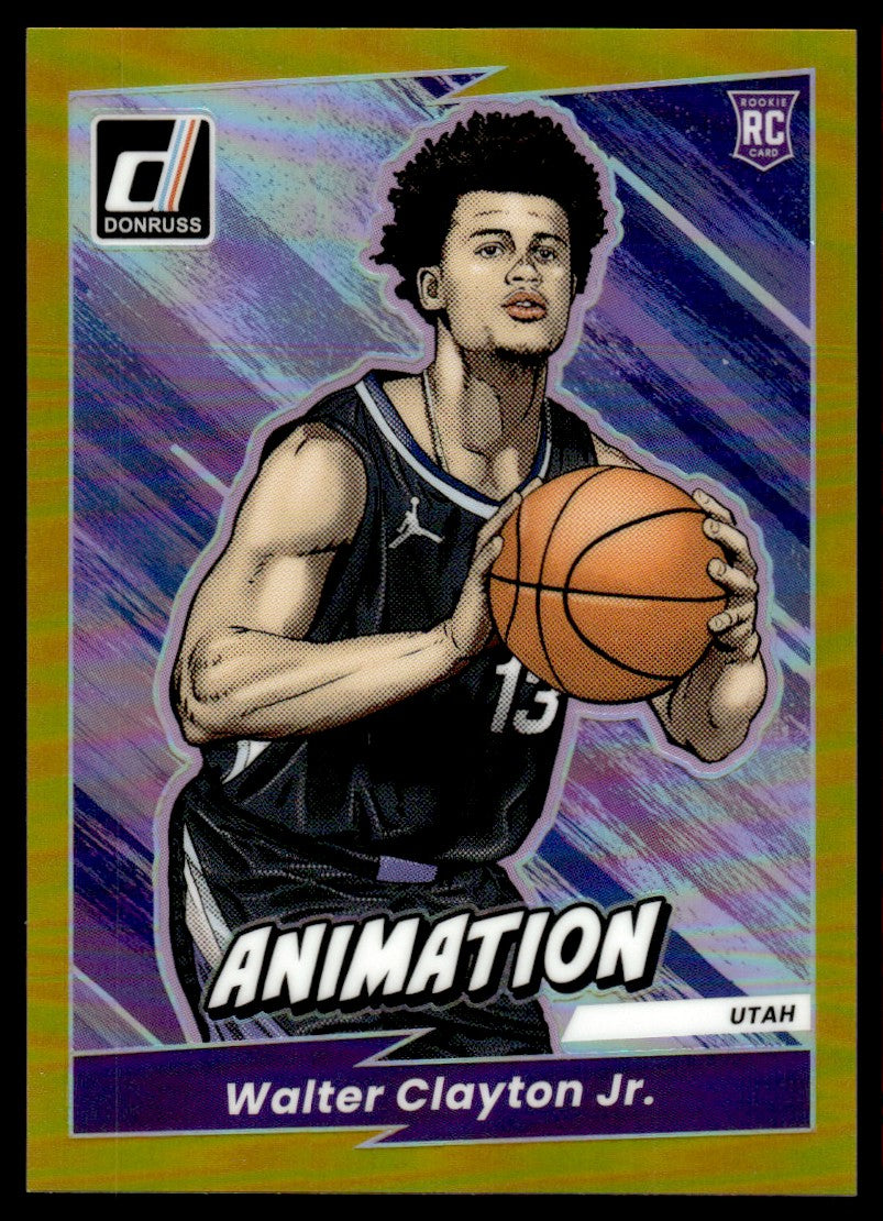 2025 Donruss #10 Walter Clayton Jr Rookie Gold Animation SSP RC /10