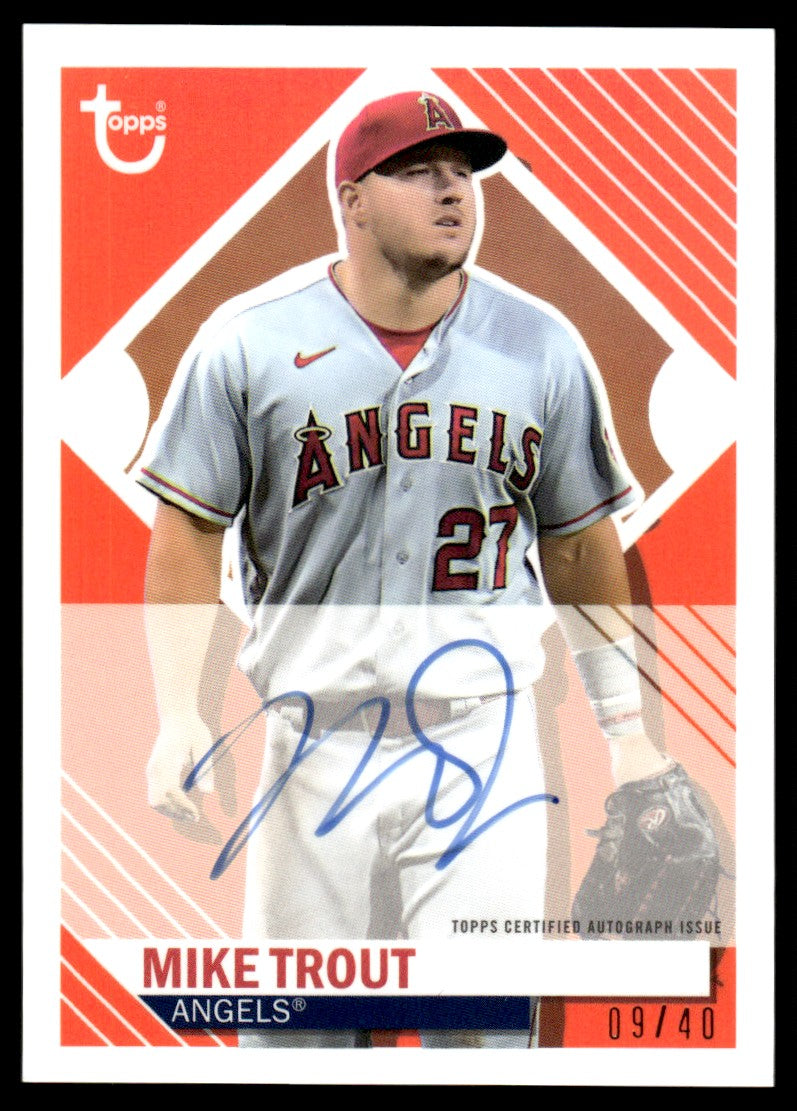 2021 Topps Brooklyn Collection Mike Trout Orange Parallel Auto /40 #BKA-MT